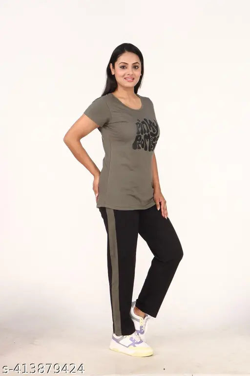 Pastel printed polycotton women's nightsuit set, perfect for casual summer wear