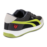 Richale Segastar black white & parrot green men's casual shoes - premium synthetic shoes in contemporary color combo for stylish comfort