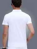 Gold printed polo neck cotton t-shirts for men, short sleeves, India origin