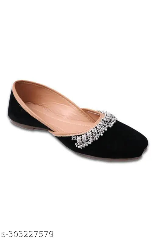 Velvet-soled Punjabi royal payal jutti - Embellished casual sandals, lightweight comfort, perfect for denims. Made in India." (124 characters)