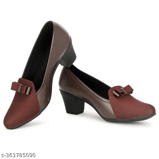 Indian colorblocked PU ballerinas with slip-on fastening, stylish block heel bellies