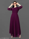Georgette work dress, embroidered three-quarter sleeve, Indian-made office attire