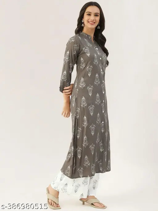 Rayon printed kurta & palazzo set, vibrant full print design for women, S-XXXXL sizes available