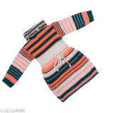 Soft striped wool baby girl's sweater, extra comfortable and easy to wash, 0-1 years size (India origin)