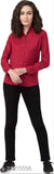 Rayon long-sleeved classy sensational women's shirt, solid pattern, perfect for parties or casual wear