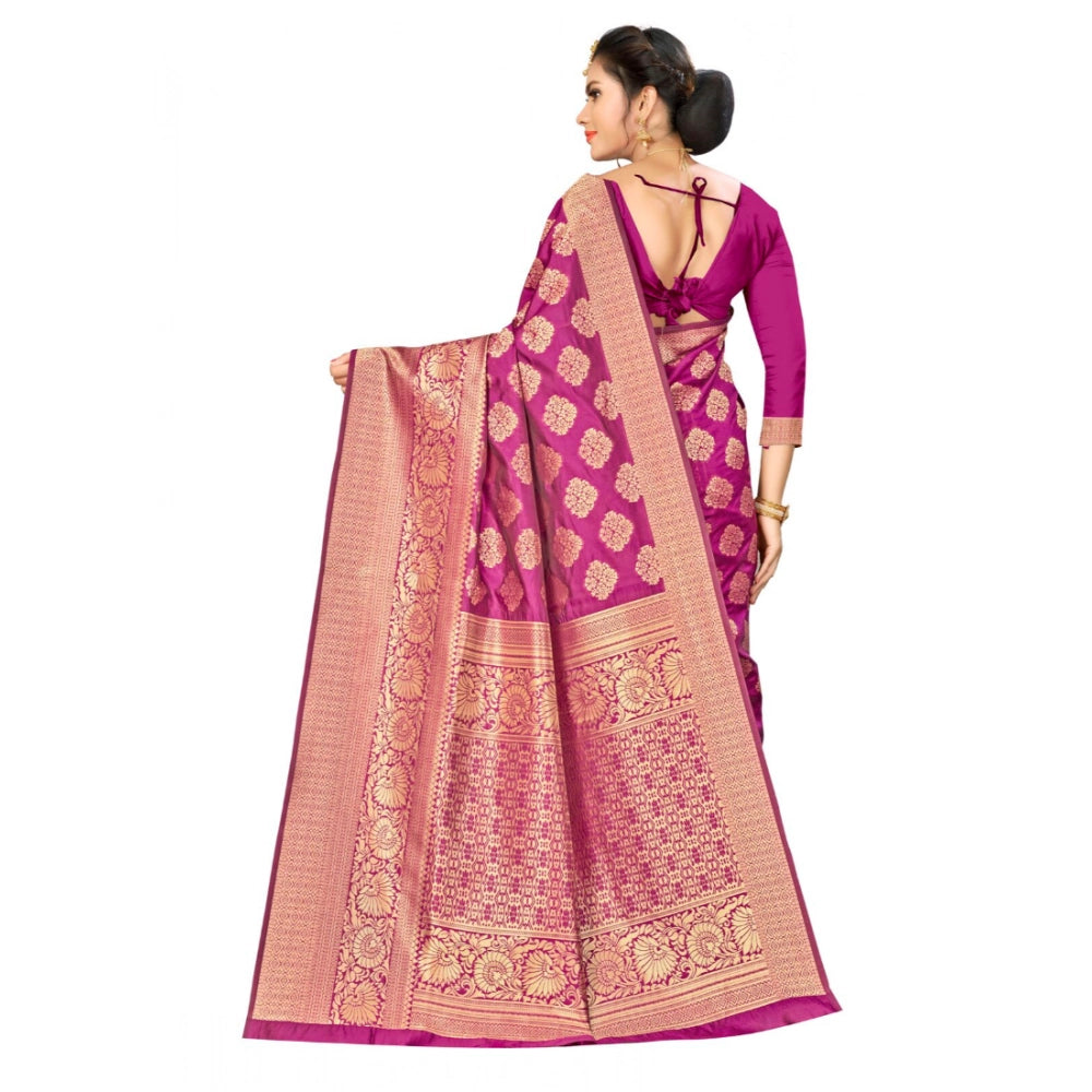 Wine Banarasi silk saree set (5-6mtr), luxurious traditional Indian attire