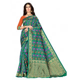 Multi-colored Banarasi silk saree with blouse (5.3mtr), traditional Indian women's attire