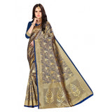 Navy blue Banarasi silk saree with blouse (5-6mtr), elegant Indian women's fashion accessory