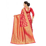 Red Banarasi silk saree with blouse (5.25mtr), intricate designer weaving work