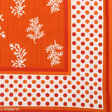 Orange goli cotton pillow cover, single size (100x63), high-quality thread count 104, made in India