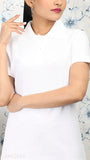 Cotton short-sleeved women's t-shirt by Fleximaa, solid color, made in India
