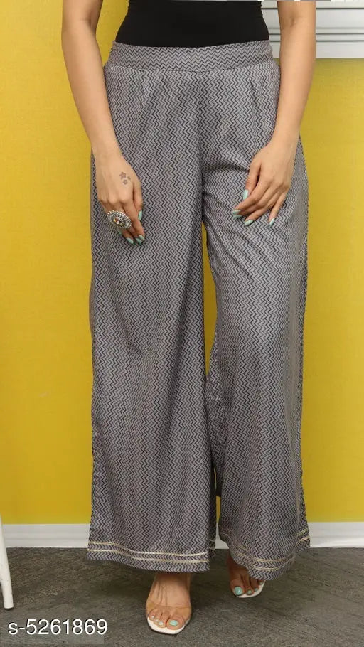 Women's printed rayon kurta with palazzos in three-quarter sleeves, Indian rayon fashion set on mannequin