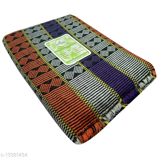 Feather green double size cotton blend blanket, free size (90in x 60in), daily use for home decor