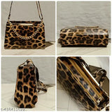 Animal print PU sling bag for women & girls. Spacious, lightweight, and versatile design with detachable strap