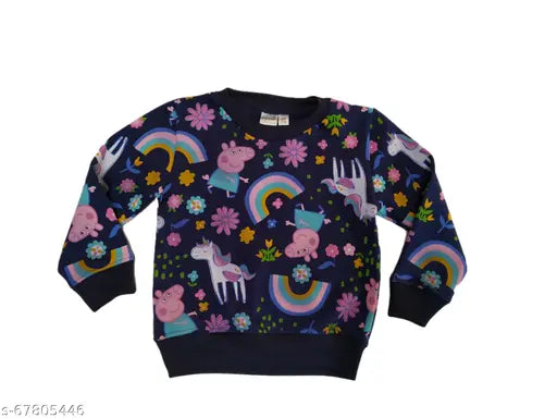 Cotton printed net Tyasa unisex sweatshirts for kids set of 2, trendy kid's fashion, India-made