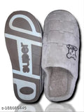 Soft, plush wool slippers with rubber sole - Indoor slippers for men and women, ideal for winter nights or bedroom use