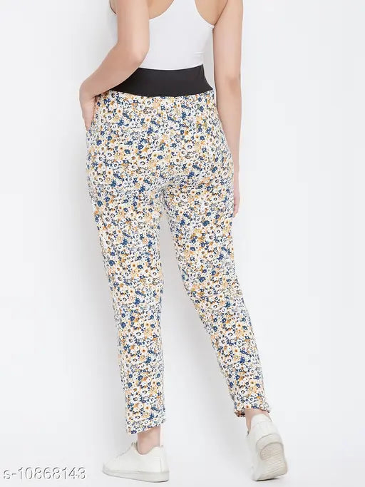 Camey women's printed cotton pyjama (LP-42_MUSTURD_Free_Size), vibrant floral design for Free Size with waist 30in, length 38in, hip 38in