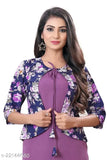 Trendy polyester kurtis with printed combo, three-quarter sleeves, size S-XXL, made in India