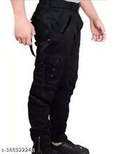 Black cotton blend cargo jeans from Flaying Men, size 28/30/32/34 for men's fashion wear