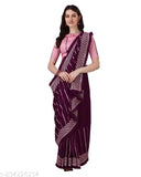 Embroidered Georgette Bollywood-style women's saree with satin silk blouse, free size
