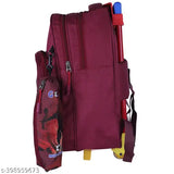 Maroon waterproof trolley school bag (30L), Indian Dream Kids' backpack with pouch. Durable polyester net material, adjustable straps, and roomy interior for A4 notebooks