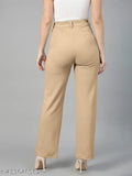 Cotton blend solid trousers for women, modern and classy style, size N from India
