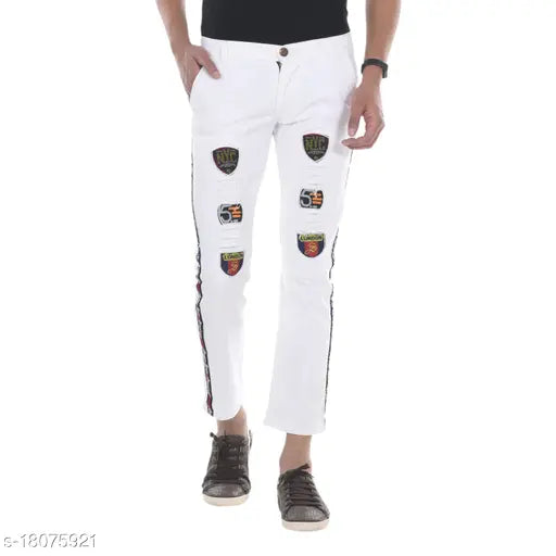 Fancy Fashionista Men's Denim Jeans - 28" or "Fancy Fashionista Men's Denim Jeans - 30", depending on the size mentioned. This alt text is descriptive, keyword-rich, and includes important product details like the type (denim jeans), gender (men's), and numeric detail (size). It also complies with the given rules and guidelines