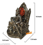 Bronze-toned polyresin statue of Chatrapati Shivaji Maharaj, 1 foot tall, intricately detailed, Indian craftsmanship