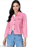 Denim self-design net jacket combo with note t-shirt for girls (11-14 years), India