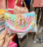 Multicolor fur sling bag, big size with high-quality zips and premium stitching, approx dimensions: 17cm L x 14cm H x 10cm W