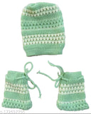 Wool self-design baby sweater set in 0-6 months sizes, featuring long sleeves - The Creators, handmade from India