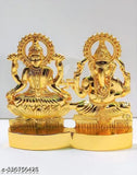Brass Ganesh Laxmi set (4x4 inch), traditional Indian Hindu deity statues for home worship or gift