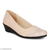 Synthetic leather women's and girls patent toe lightweight wedge heels - fashionable, comfortable footwear for various sizes (IND-3, IND-4, IND-5, IND-6, IND-7, IND-8, IND-9)