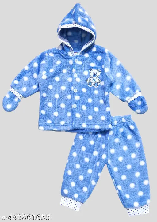 Sky blue premium kid's sweater set: hoodie, socks, mittens - perfect for cold days