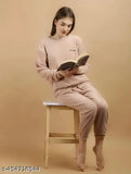 Wool night suit plain - long sleeve pyjamas in solid wool, India-made classic loungewear
