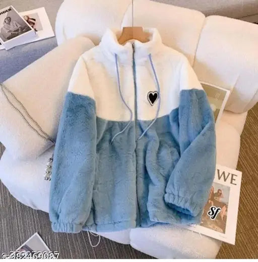 Blue colorblocked cotton Crayzi jacket, long sleeves, stylish and comfortable clothing from India