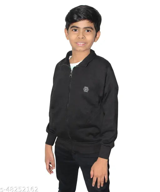 Cotton blend solid color children's jacket & coat by Flawsome Fancy Boys, perfect for winter protection and comfortable wear