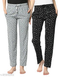 Multicolor cotton blend printed trousers for women, straight-fit style, ideal for casual wear (32, 28in/38in; 34, 30in/39in; 36, 32in/40in; 38, 34in/41in)