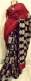 Trendy soft cotton women's saree, printed net in free size (6.3m length), Indian origin