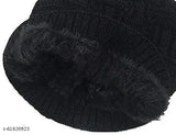 Woolen beanie cap, solid design in winter colors, keeps you warm in cold temperatures - handmade in India