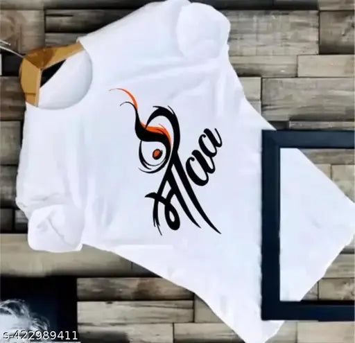 White polycotton printed net short-sleeve shirt on hanger, Indian made fashion apparel for men's casual wear