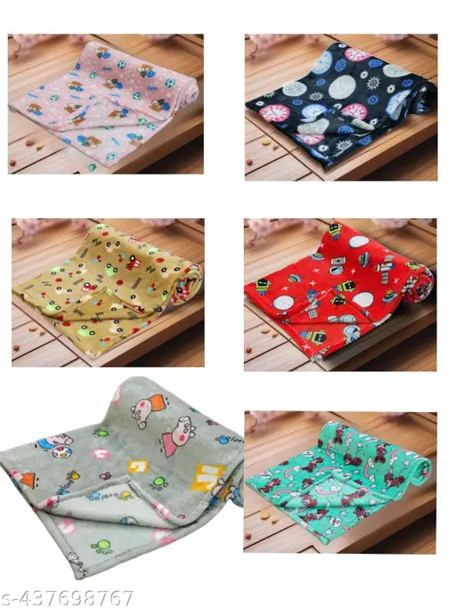 Fleece, 3-pack baby AC blanket for cool sleep, featuring cartoon print on fleece fabric, ideal for Indian homes