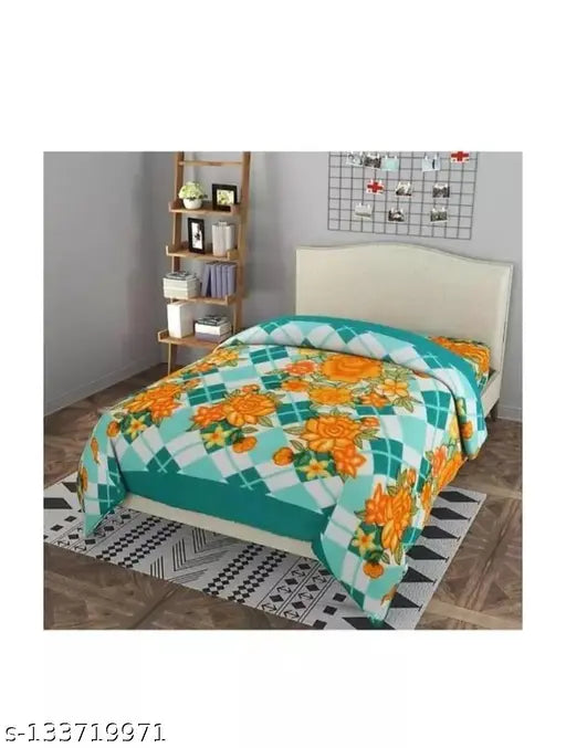 Lightweight Polar Fleece Cheesy Cheeks single blanket, ideal for warm beds and AC use. Extra durable yarn, made in India