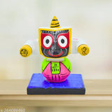 Ceramic Swami Jagannath home/car dashboard idol, Indian god statue with dimensions: 7cm L x 8cm H x 5cm B