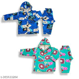 Cotton blend hoodies for kids, dyed/washed, regular fit winter wear with full sleeves - 2 set pack, sizes: 0-3M, 0-6M, 3-6M (India)