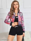 Printed polyester full sleeve women's jacket, vibrant Indian design
