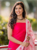 Pink rayon kurtis and dupatta, single set, sleeveless, high-quality fabric for women