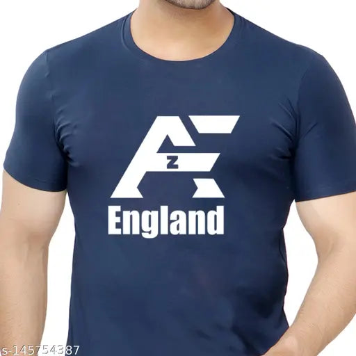 Printed men's round neck cotton T-shirt, short sleeves, very soft and lightweight