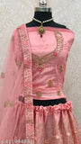 Embroidered designer net lehenga choli, free size with 2.5m dupatta, suitable for various occasions