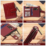 Small women's PU leather multi wallet - credit card holder, coin purse with zipper. Solid faux leather accessory for secure card case/gift, free size (11cm x 9cm)